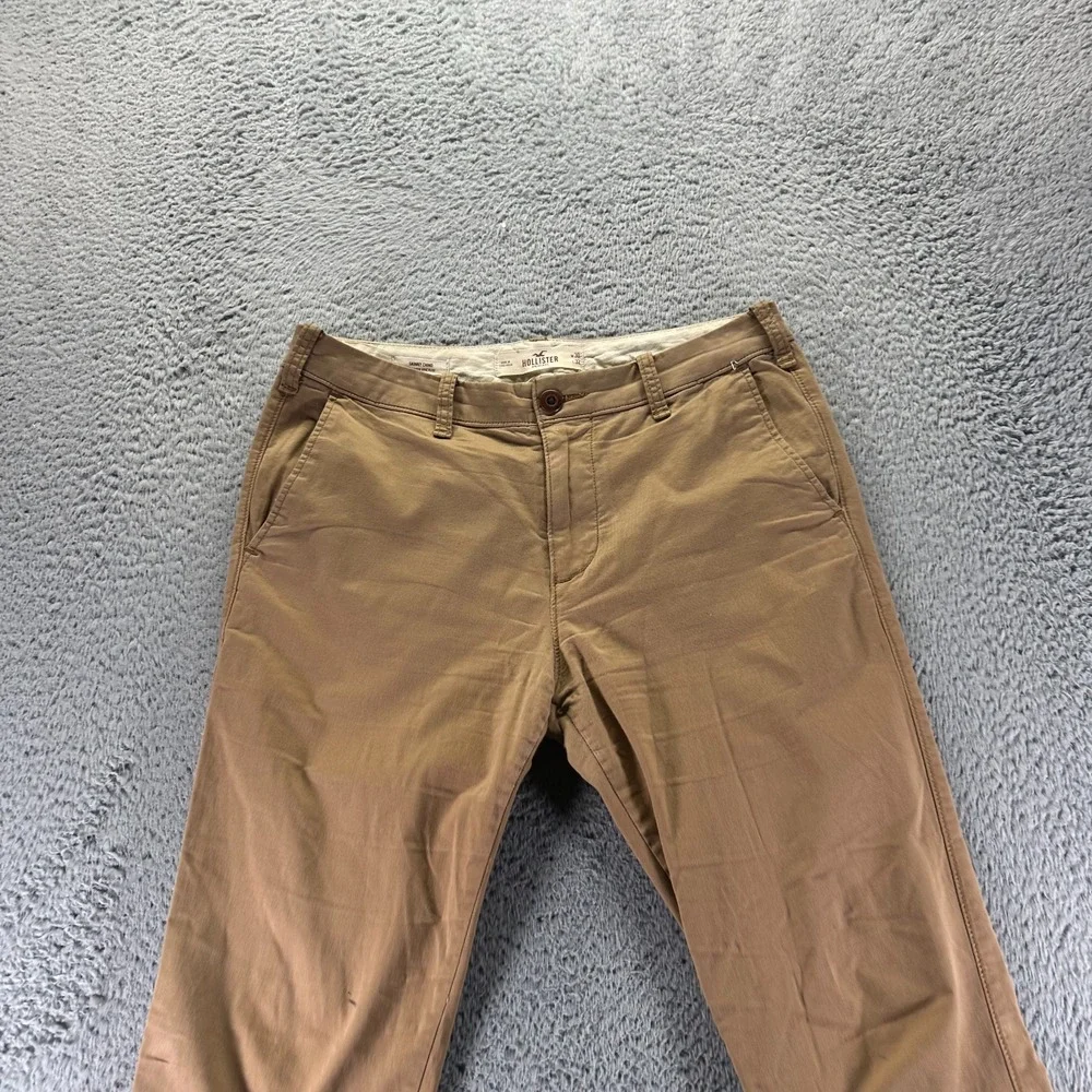 Hollister‎ Epic Flex Pant Men's 34x32 Brown Cotton Chino Skinny Business Stretch
